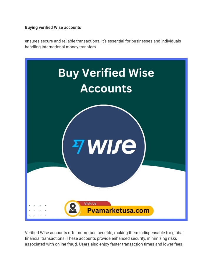 buying verified wise accounts