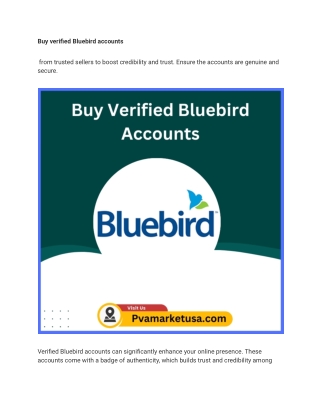 Buy verified Bluebird accounts