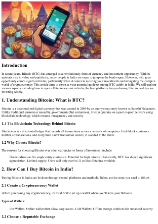 Your Essential Guide to Buying BTC Safely In India