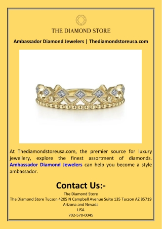 Ambassador Diamond Jewelers  Thediamondstoreusa.com