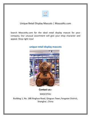 unique retail display mascots mascot4u com