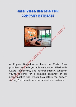 jaco villa rentals for company retreats