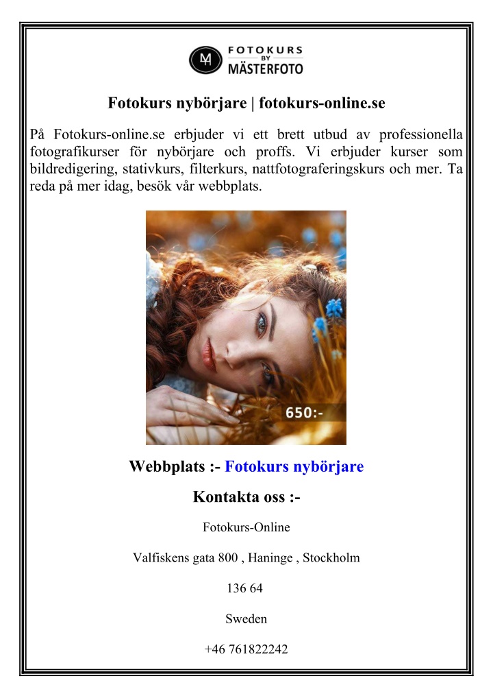 fotokurs nyb rjare fotokurs online se