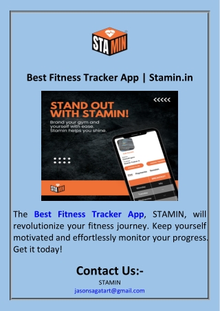 Best Fitness Tracker App  Stamin.in