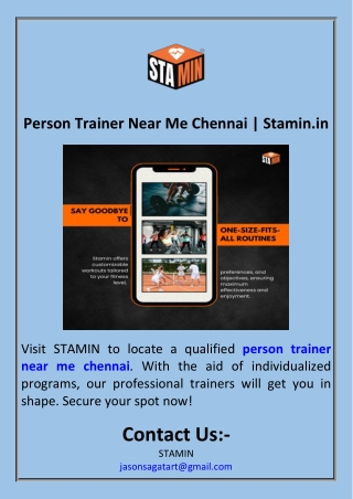 Person Trainer Near Me Chennai  Stamin.in