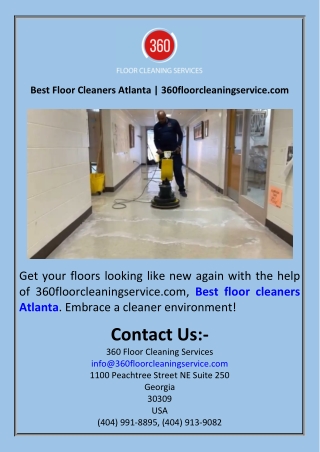 Best Floor Cleaners Atlanta  360floorcleaningservice.com