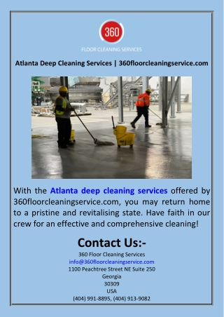 Atlanta Deep Cleaning Services  360floorcleaningservice.com