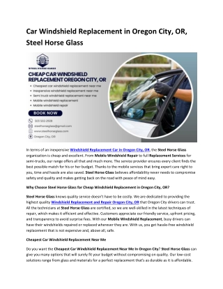 Car Windshield Replacement in Oregon City