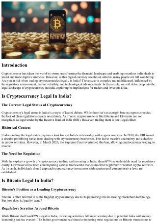 Are You at Risk When Trading Cryptocurrencies Legally in India?