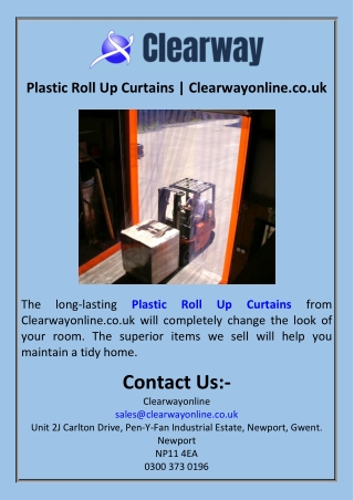 Plastic Roll Up Curtains  Clearwayonline.co.uk