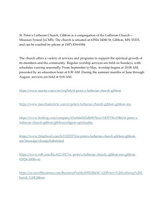 Saint Peter's Lutheran Church, Gibbon, MN