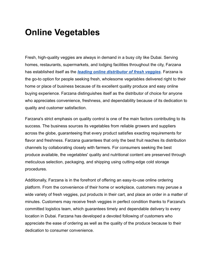 online vegetables