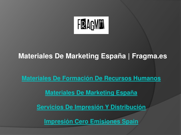 materiales de marketing espa a fragma es