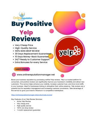 Transform Your Brand’s Yelp Profile with Quality Reviews