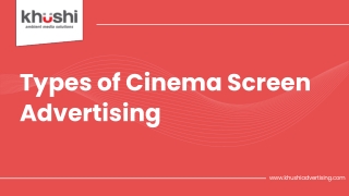 Types of Cinema Screen Advertising