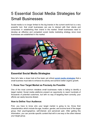 5 Essential Social Media Strategies for Small Businesses