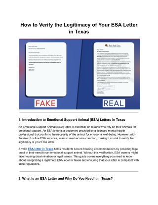 How to Verify the Legitimacy of Your ESA Letter in Texas