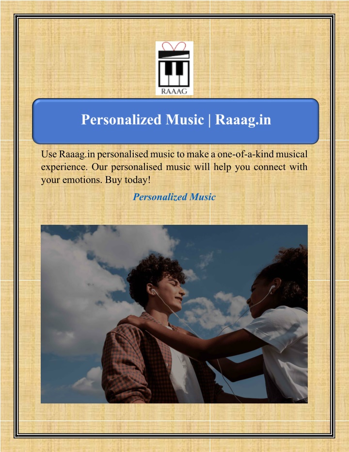 use raaag in personalised music to make