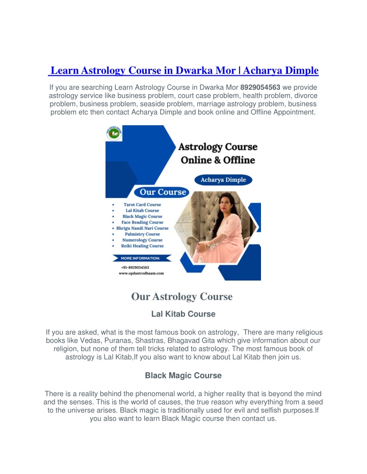 learn astrology course in dwarka mor acharya