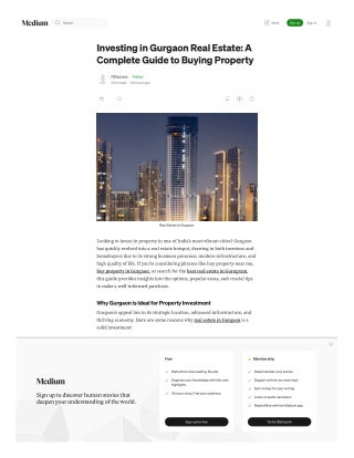 Investing in Gurgaon Real Estate A Complete Guide to Buying Property