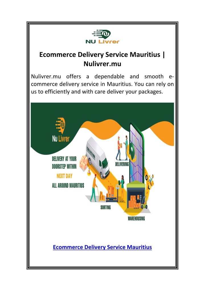 ecommerce delivery service mauritius nulivrer mu