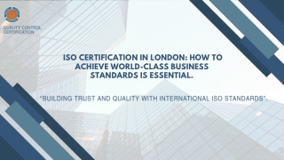 ISO Certification in London | Quality Control Certification