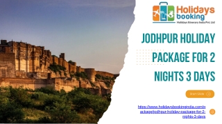 Jodhpur Holiday Package For 2 Nights 3 Days