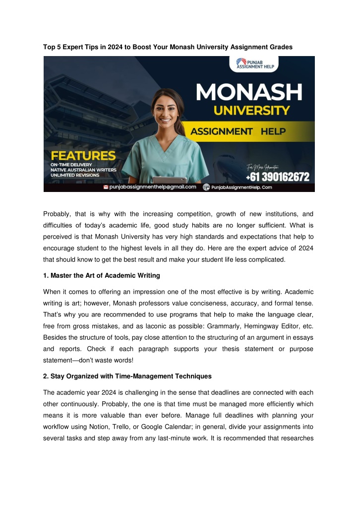 top 5 expert tips in 2024 to boost your monash