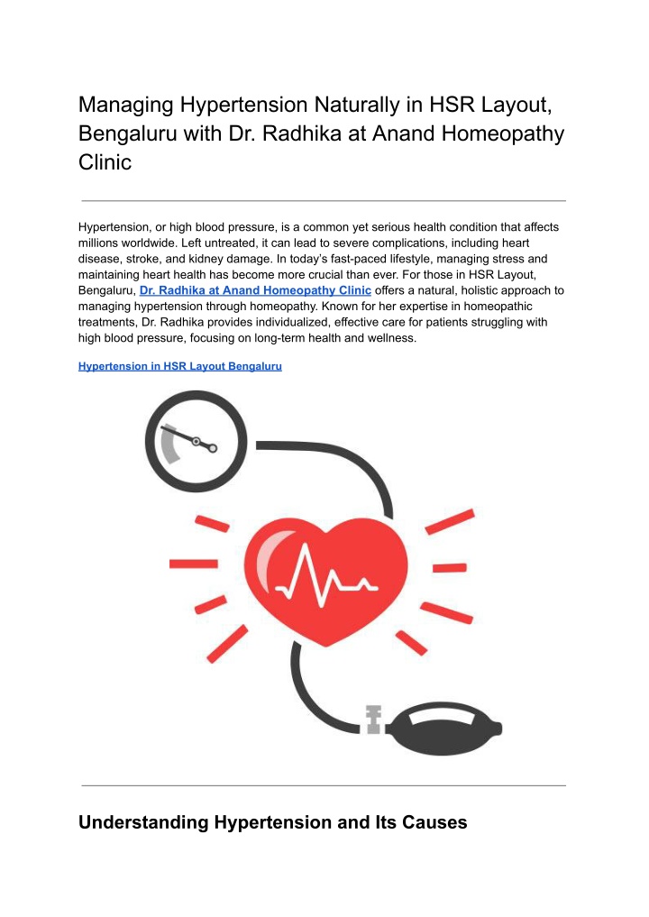 managing hypertension naturally in hsr layout