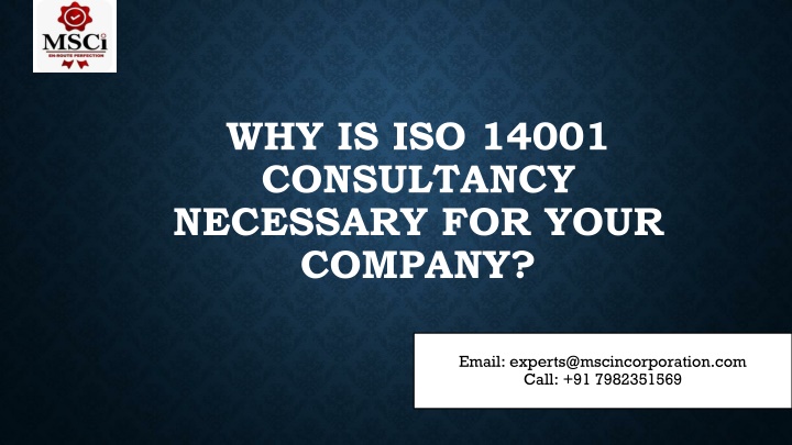 why is iso 14001 consultancy necessary for your company