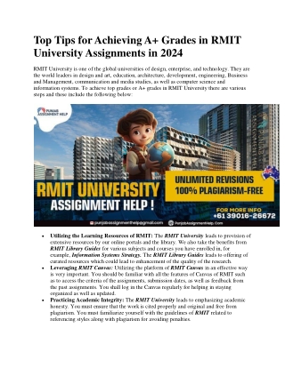 RMIT University Assignment Help