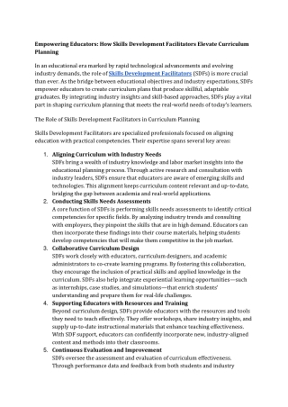empowering educators how skills development
