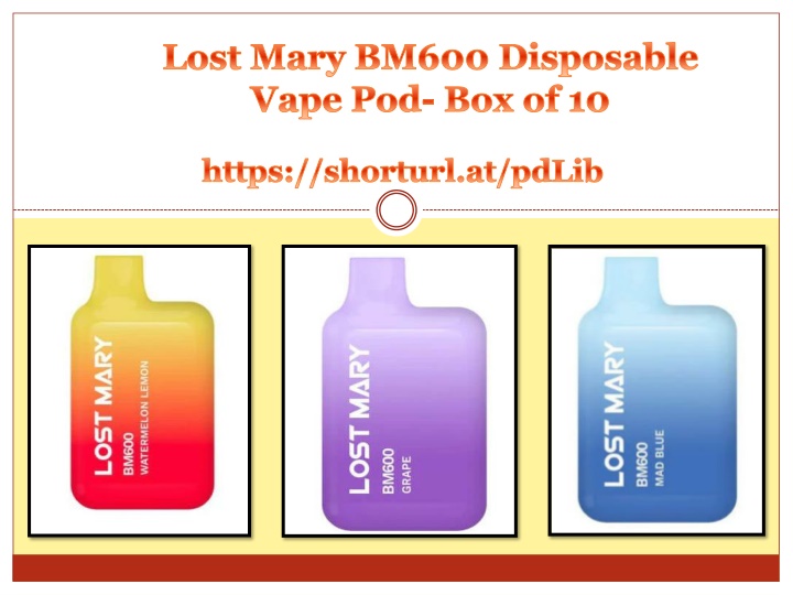 lost mary bm600 disposable vape pod box of 10