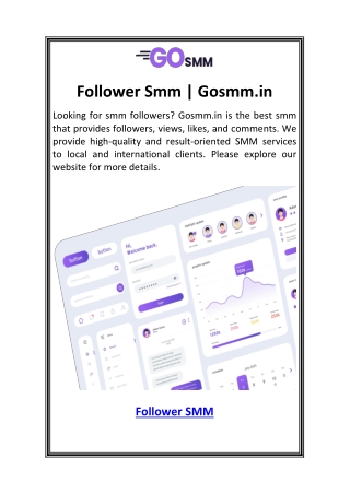 Follower Smm  Gosmm.in