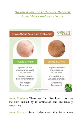 Do you Know the Difference Between Acne Marks and Acne Scars