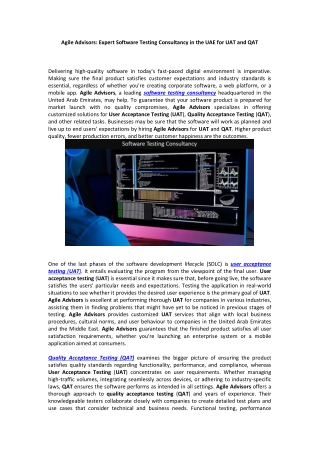 agile advisors expert software testing
