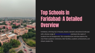 Top Schools in Faridabad: A Detailed Overview