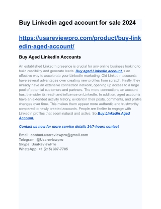 Buy Linkedin aged account for sale 2024