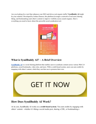 SyndBuddy AI Review- Boost Your SEO Naturally with Social Syndication