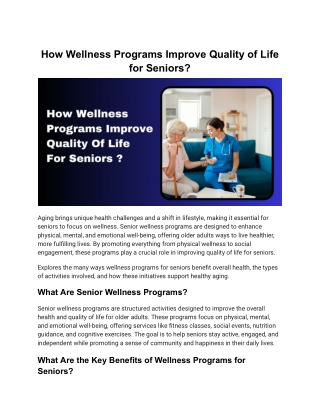 How Wellness Programs Improve Quality of Life for Seniors_