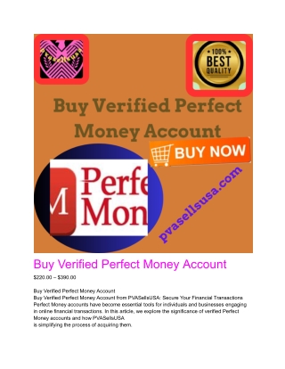 Buy Verified USA UK  Perfect Money Account