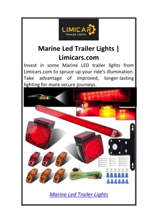 Marine Led Trailer Lights  Limicars.com
