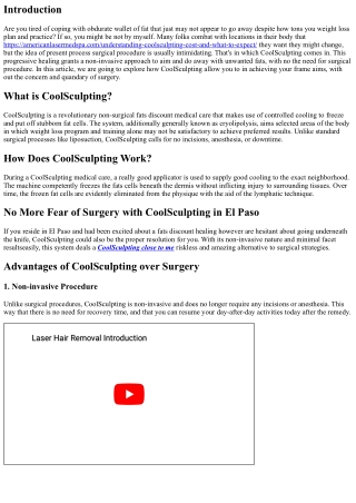 No More Fear of Surgery with CoolSculpting in El Paso