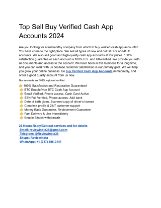 _Top Sell Buy Verified Cash App Accounts 2024