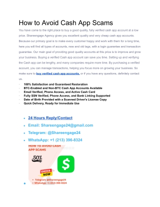 how to avoid cash app scams