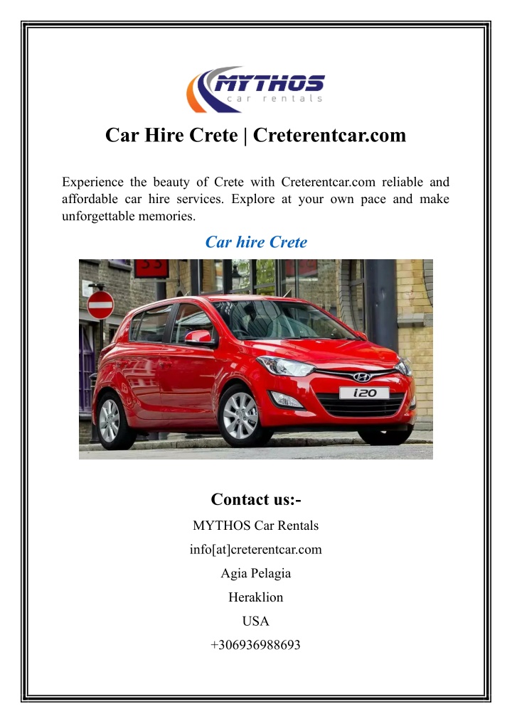 car hire crete creterentcar com