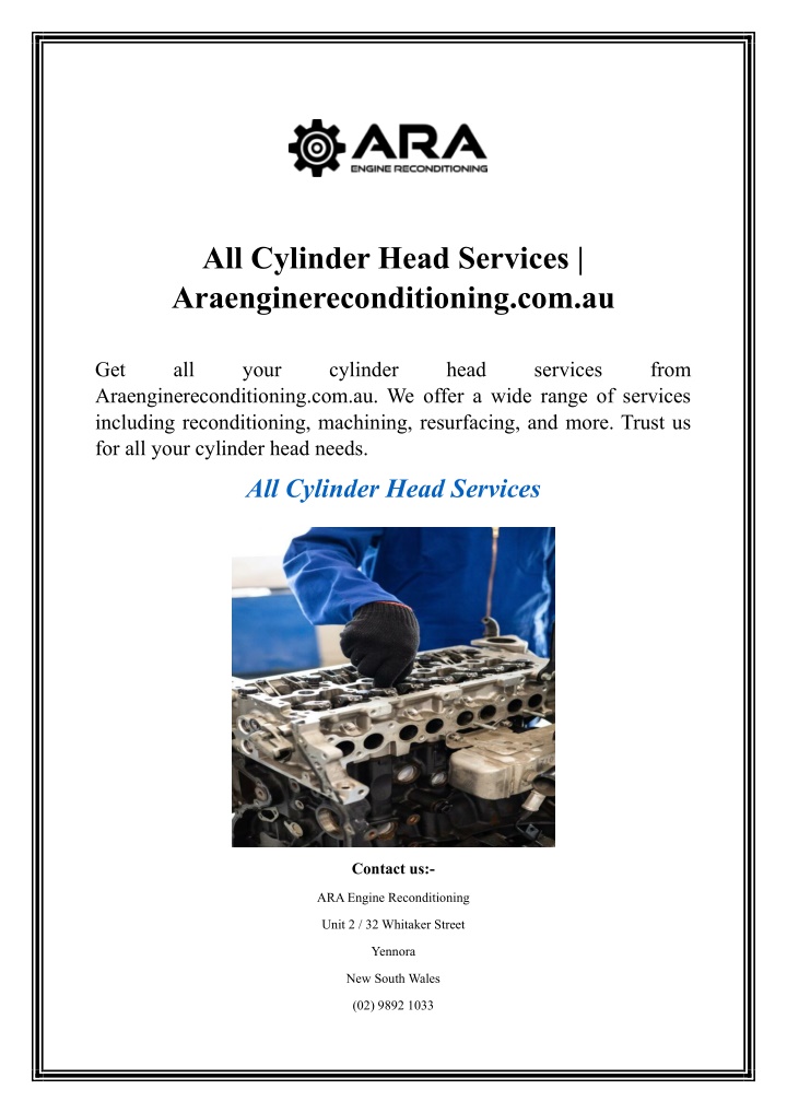 all cylinder head services