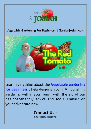 Vegetable Gardening For Beginners  Gardenjosiah.com