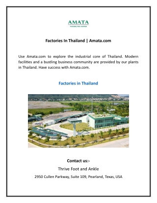 Factories In Thailand  Amata