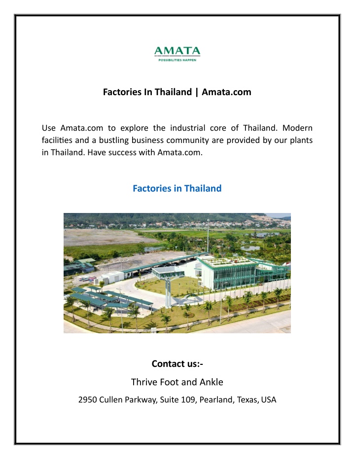 factories in thailand amata com